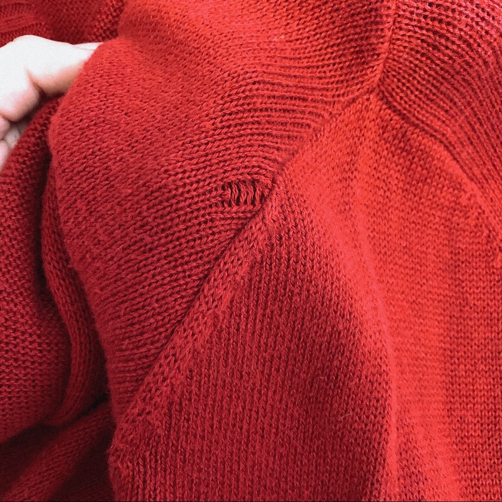 EXPRESS | Long Flowy Waterfall Red Cardigan - Picture 5 of 6